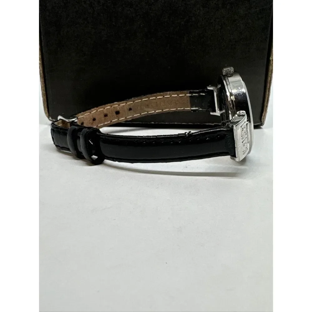 Liz Claiborne LC1013 Women's Black Leather Analog Dial Quartz Wrist Watch JNA190